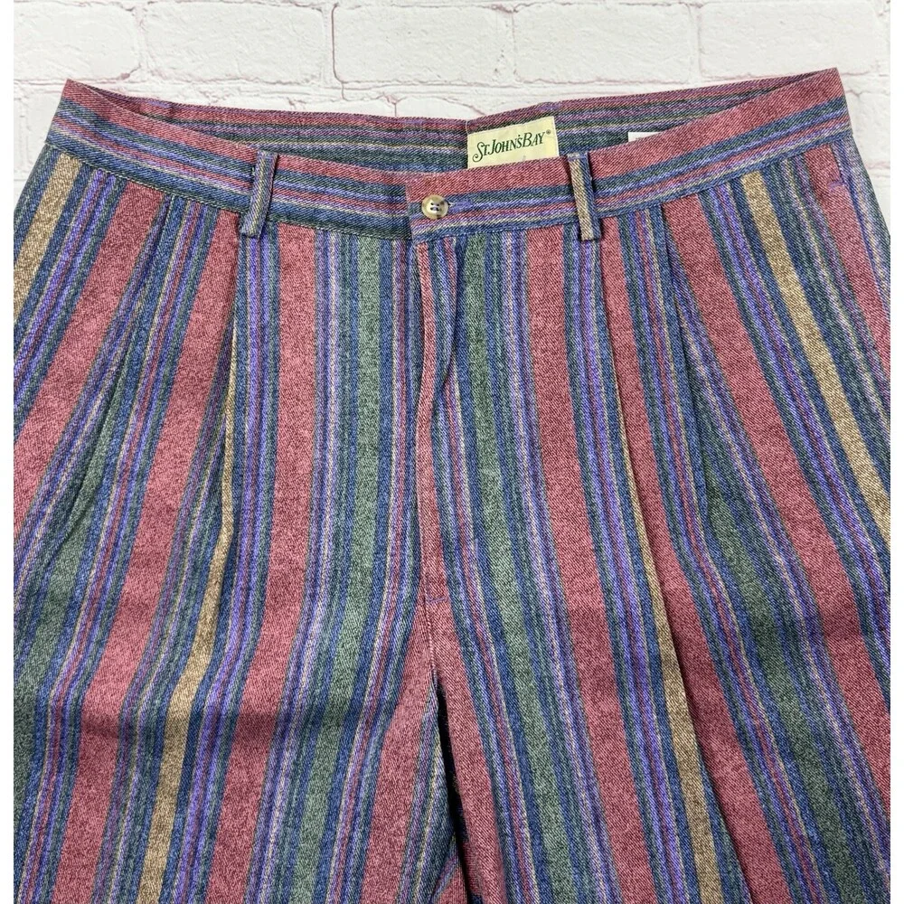Vintage 90s St. John's Bay Pleated Shorts Mens 36 Striped Southwestern Dad Core